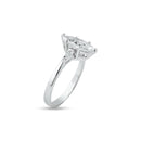 Silver 925 Rhodium Plated Single Marquise CZ Bridal Ring - BGR00121 | Silver Palace Inc.