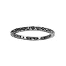 Silver 925 Rhodium Plated Plated Inlay Eternity Ring - BGR00339BLK | Silver Palace Inc.