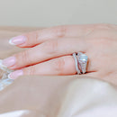 Rhodium Plated 925 Sterling Silver Clear Channel Set CZ Bridal Wedding Ring Set - BGR00377