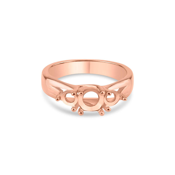 Silver 925 Rose Gold Plated 3 Stones Mounting Ring - BGR00481RGP | Silver Palace Inc.