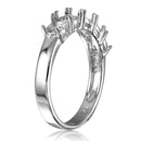 Silver 925 Rhodium Plated 5 Stone Mounting Ring - BGR00487