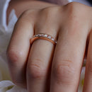 Anillo de eternidad apilable con circonita cúbica, chapado en oro rosa, plata 925, BGR00585