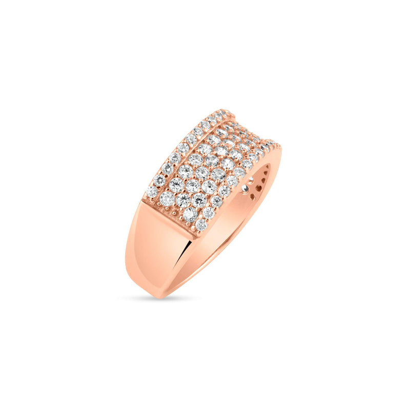 Silver 925 Rose Gold Plated Micro Pave CZ Ring - BGR00608 | Silver Palace Inc.