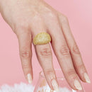 Silver 925 Rose Gold Plated Clear Micro Pave Set CZ Cigar Band Ring - BGR00756RGP