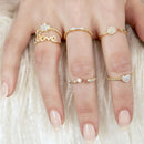 Anillo de amor con circonita transparente bañado en oro de plata 925 - BGR00781GP