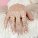 Anillo de amor con circonita transparente bañado en oro de plata 925 - BGR00781GP