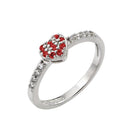 Silver 925 Rhodium Plated Clear Inlay CZ January Birthstone Heart Ring  - BGR00784JAN | Silver Palace Inc.