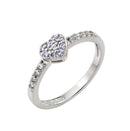 Silver 925 Rhodium Plated Clear Inlay CZ June Birthstone Heart Ring  - BGR00784JUN | Silver Palace Inc.