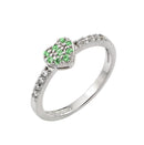 Silver 925 Rhodium Plated Clear Inlay CZ May Birthstone Heart Ring  - BGR00784MAY | Silver Palace Inc.