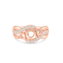 Silver 925 Rose Gold Plated 3 Mounting Stones Taper Shank Ring - BGR00813RGP | Silver Palace Inc.