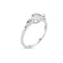 Silver 925 Rhodium Plated Bezel Set Clear CZ Ring - BGR00832