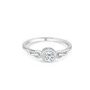 Silver 925 Rhodium Plated Bezel Set Clear CZ Ring - BGR00832 | Silver Palace Inc.