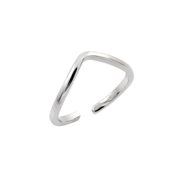 Silver 925 Rhodium Plated Open End Toe Ring - BGR00838 | Silver Palace Inc.