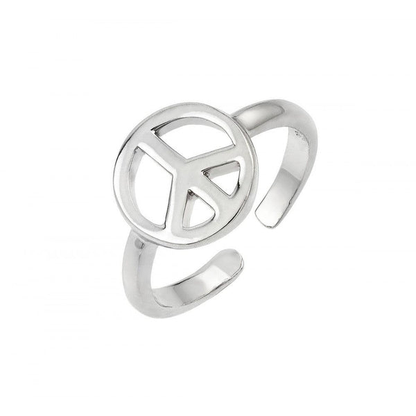 Silver 925 Rhodium Plated Peace Toe Ring - BGR00840 | Silver Palace Inc.