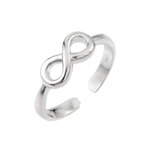 Silver 925 Rhodium Plated Infinity Toe Ring - BGR00841 | Silver Palace Inc.