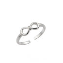 Silver 925 Rhodium Plated Mini Bow Toe Ring - BGR00842 | Silver Palace Inc.