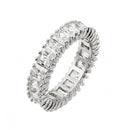 Silver 925 Rhodium Plated Clear Rectangular CZ Eternity Ring - BGR00849 | Silver Palace Inc.