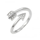 Silver 925 Rhodium Plated Clear CZ Arrow Ring - BGR00856 | Silver Palace Inc.