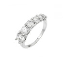 Silver 925 Rhodium Plated Graduated CZ Ring - BGR00859 | Silver Palace Inc.