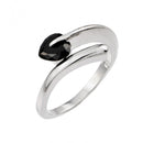 Silver 925 Rhodium Plated Black CZ Ring - BGR00864 | Silver Palace Inc.