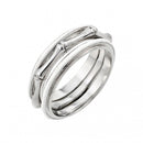 Silver 925 Rhodium Plated Bone Eternity Ring - BGR00888WHT | Silver Palace Inc.