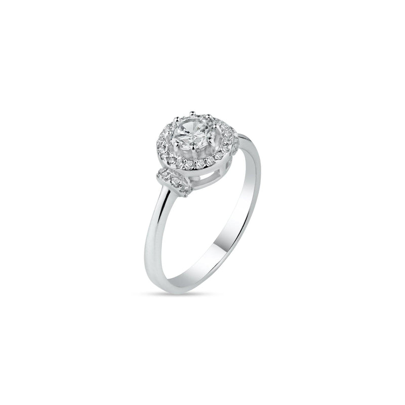 Silver 925 Rhodium Plated Cluster Ring - BGR00897 | Silver Palace Inc.