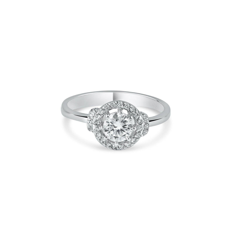 Silver 925 Rhodium Plated Cluster Ring - BGR00897