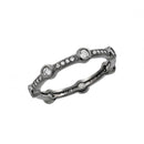 Silver 925 Oxidized Rhodium Plated Round Clear CZ Eternity Ring - BGR00916 | Silver Palace Inc.