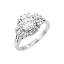 Silver 925 Rhodium Plated CZ Baguette Ring - BGR00921 | Silver Palace Inc.