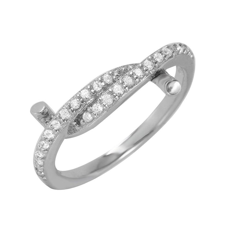 Silver 925 Rhodium Plated Twirl Ring - BGR00940 | Silver Palace Inc.