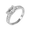 Silver 925 Rhodium Plated CZ Ring - BGR00953 | Silver Palace Inc.