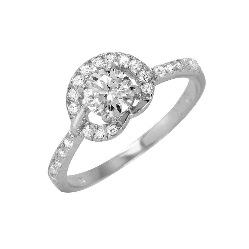 Silver 925 Rhodium Plated CZ Ring - BGR00957 | Silver Palace Inc.