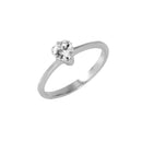 Silver 925 Rhodium Plated Plain CZ Ring - BGR00959 | Silver Palace Inc.