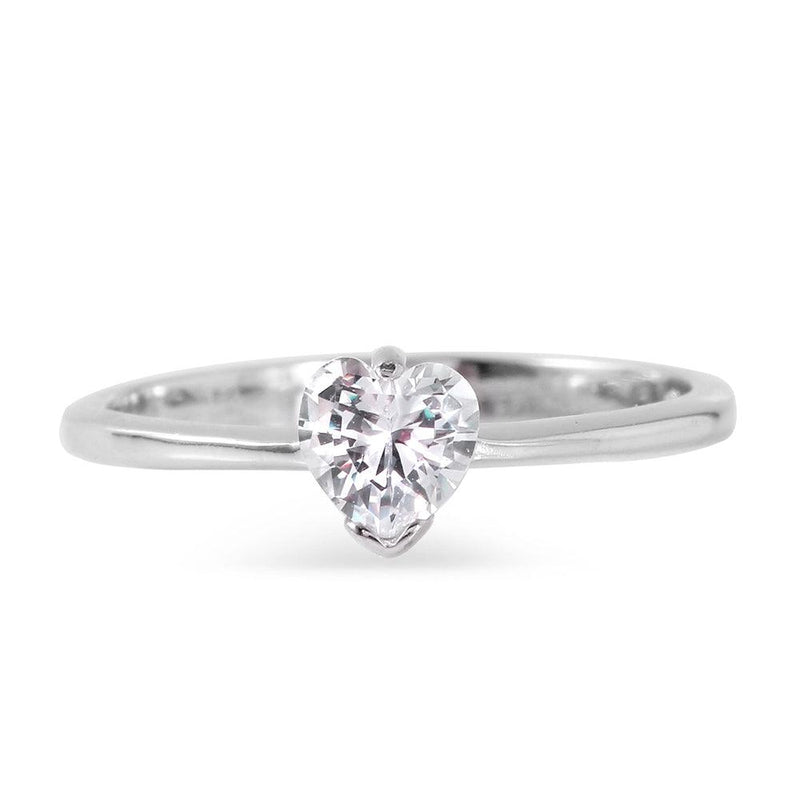 Anillo CZ liso chapado en rodio de plata 925 - BGR00959