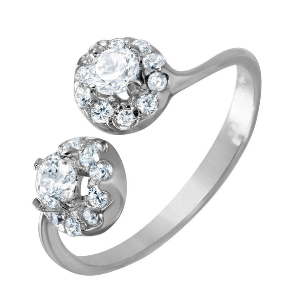 Silver 925 Rhodium Plated CZ Open Ring - BGR00962 | Silver Palace Inc.