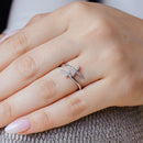 Silver 925 Rhodium Plated Double CZ Cross Ring - BGR01013