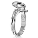 Silver 925 Rhodium Plated Lock Single Stone Mounting Ring - BGR01014