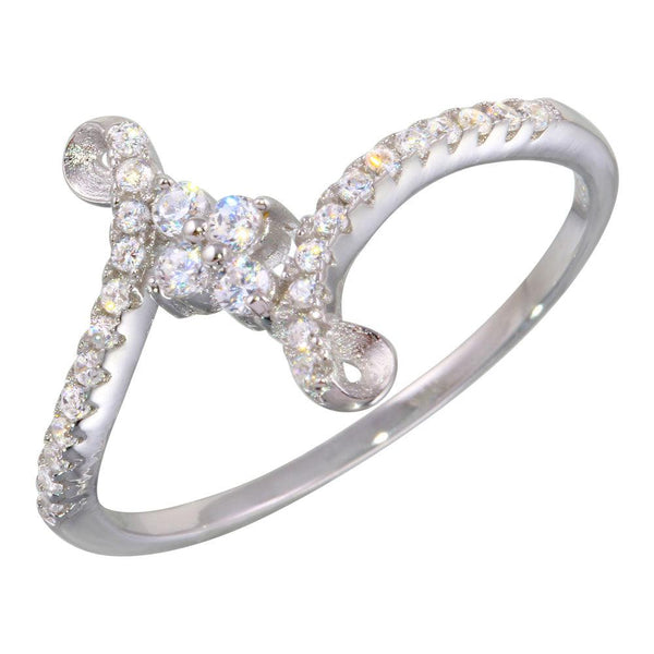 Silver 925 Rhodium Plated Elegant CZ Ring - BGR01137 | Silver Palace Inc.