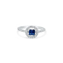 Silver 925 Rhodium Plated Blue Stone with CZ - BGR01140BLU | Silver Palace Inc.