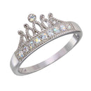 Silver 925 Rhodium Plated Tiara Ring with CZ - BGR01144 | Silver Palace Inc.