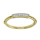 Silver 925 Gold Plated Bar Ring with CZ - BGR01182 | Silver Palace Inc.