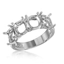 Silver 925 Rhodium Plated Open Shank 4 Stones Mounting Ring - BGR01198 | Silver Palace Inc.