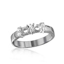 Silver 925 Rhodium Plated 2 Mounting Stone Ring with CZ - BGR01209 | Silver Palace Inc.