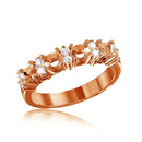 Rose Gold Plated 925 Sterling Silver 4 Mounting Stone Ring with CZ - BGR01211RGP