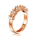 Rose Gold Plated 925 Sterling Silver 4 Mounting Stone Ring with CZ - BGR01211RGP