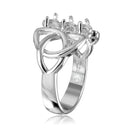 Anillo de montaje de 3 piedras con vástago de triquetra chapado en rodio de plata 925 - BGR01214