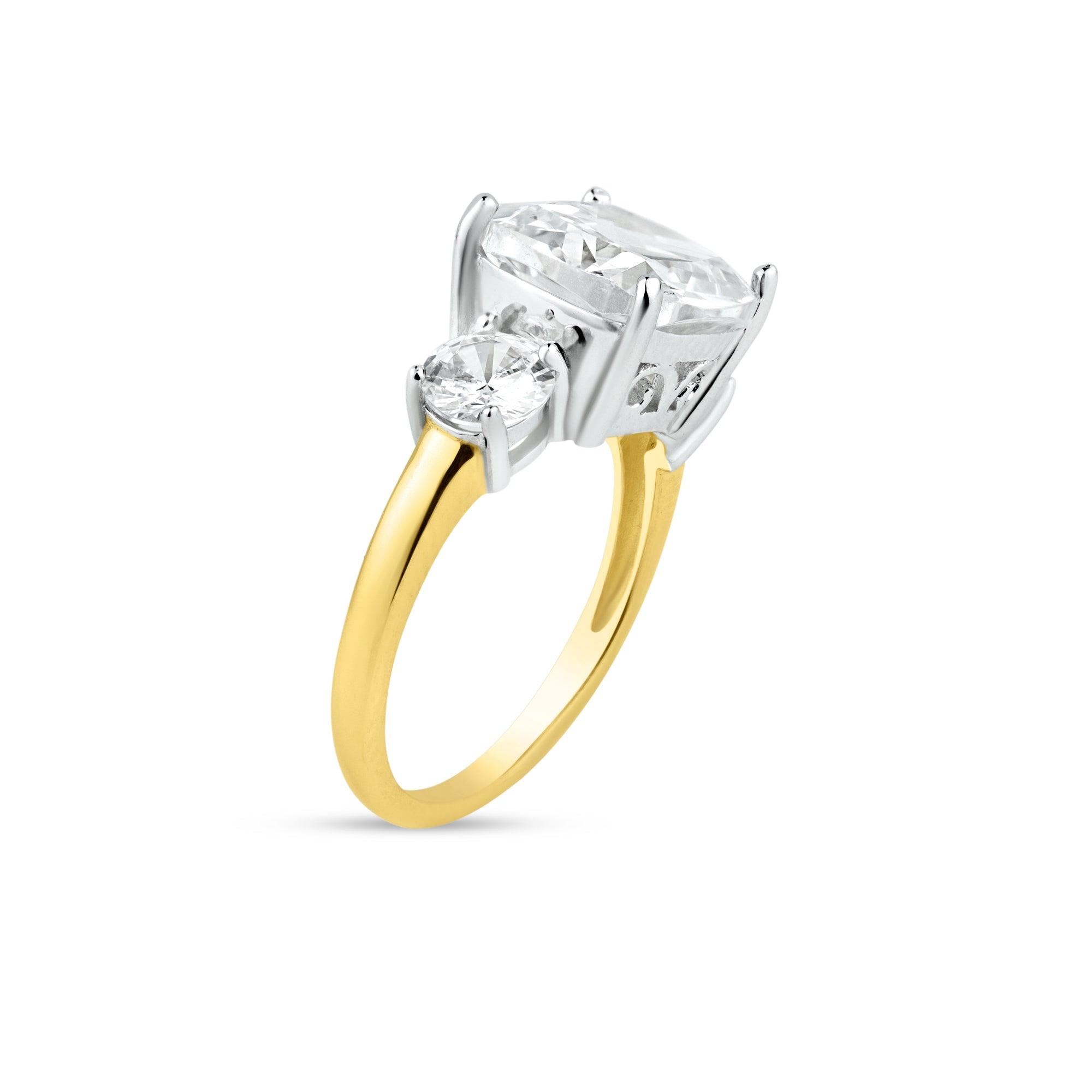 Gold Plated 925 Sterling Silver Past Present Future Ring - BGR01220GP