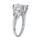 Rhodium Plated 925 Sterling Silver Past Present Future Ring - BGR01220RHD