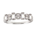 Silver 925 Rhodium Plated Clear Bar CZ Link Ring - BGR01223CLR | Silver Palace Inc.