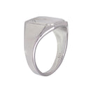 Anillo octagonal grabable para hombre en plata de ley 925 rodiada con acabado mate - BGR01241